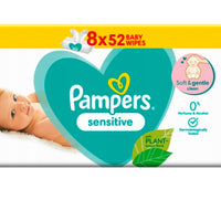Pampers Sensitive Chusteczki Nawilżane 8 x 52 szt RAZEM 416 szt