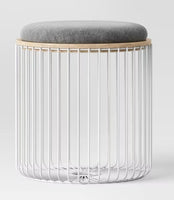 
              Wire Storage Dorm Table and Ottoman White - Room Essentials™: Padded, No Assembly, Metal Frame
            