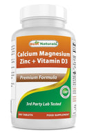 
              Best Naturals Calcium Magnesium Zinc with Vitamin D3, 300 Tablets - Calcium 1000 mg, Magnesium 400 mg, Zinc 25 mg & D3 600 IU per Serving (3 Tablets) 01/28
            
