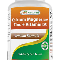 Best Naturals Calcium Magnesium Zinc with Vitamin D3, 300 Tablets - Calcium 1000 mg, Magnesium 400 mg, Zinc 25 mg & D3 600 IU per Serving (3 Tablets) 01/28