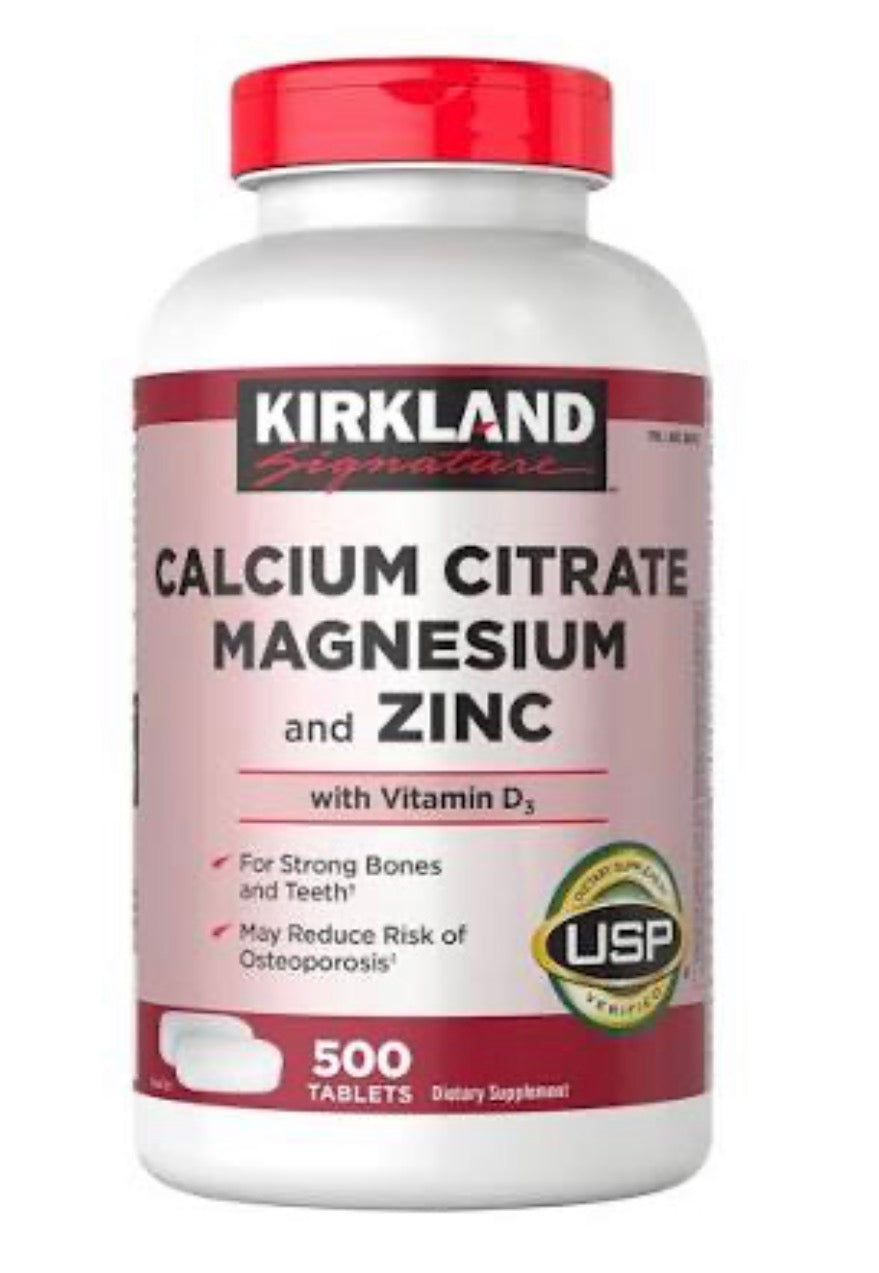 Kirkland Signature Calcium Citrate Magnesium and Zinc (Tablets - 500) DLC: Janv28