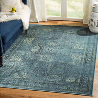 VTG127 Vintage Collection Traditional Woven Indoor Rectangular Rug in Turquoise (150cm x 2m)