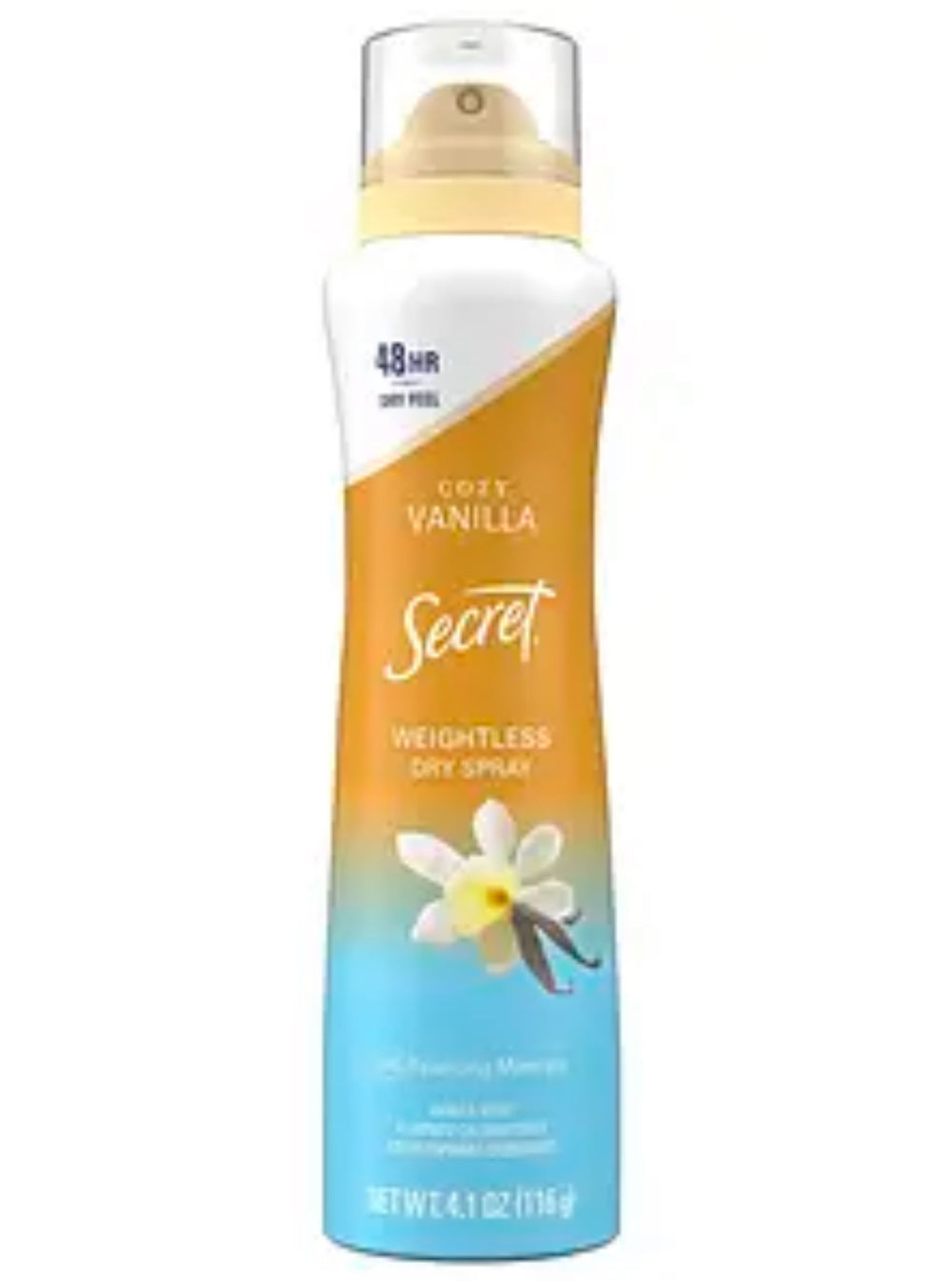 Secret Dry Spray Antiperspirant Deodorant - cozy vanilla Oil - 4.1oz/ 116g