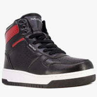 Nautica - Zapatillas altas para hombre, con cordones, estilo baloncesto, Oakford, negro y rojo (Size 42-43 , 42)