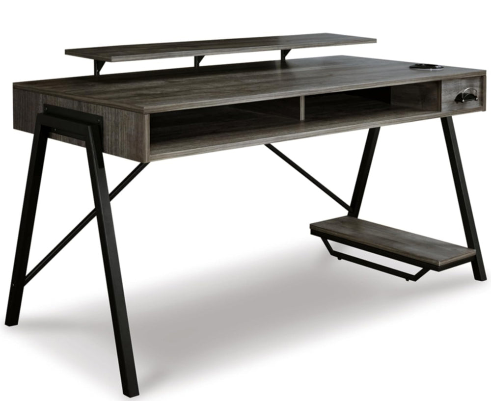 Barolli Gaming Desk Gunmetal - Signature Design by Ashley LPEU845395