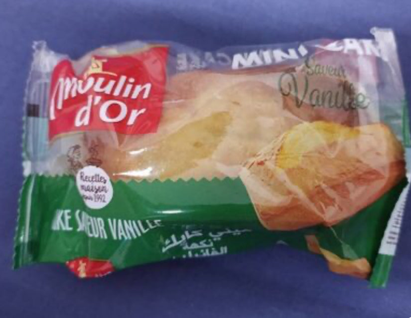 mini cake saveur vanille – Moulin D'or – (45 g) DLC: 18/11/25