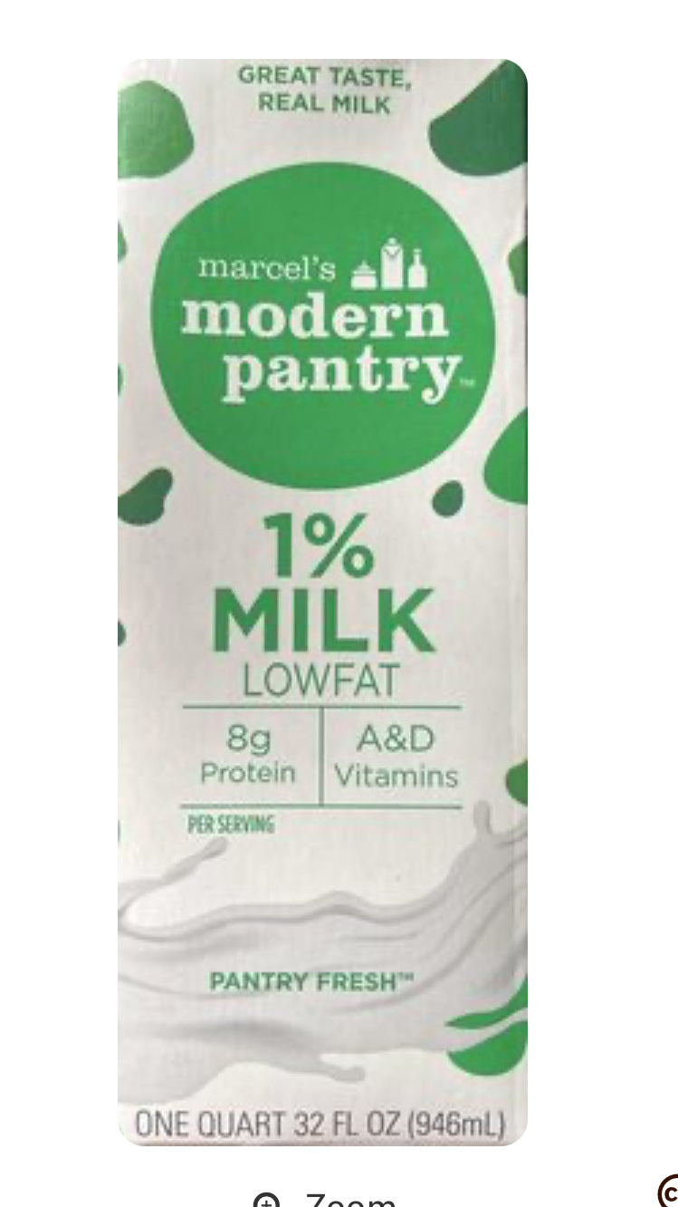 1% Low Fat Milk – Marcel's Modern Pantry – 32 oz (946ml) DLC: Fev26