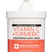Advanced Clinicals Vitamin C + Turmeric Yüz ve Vücut Kremi 15 oz (425g)