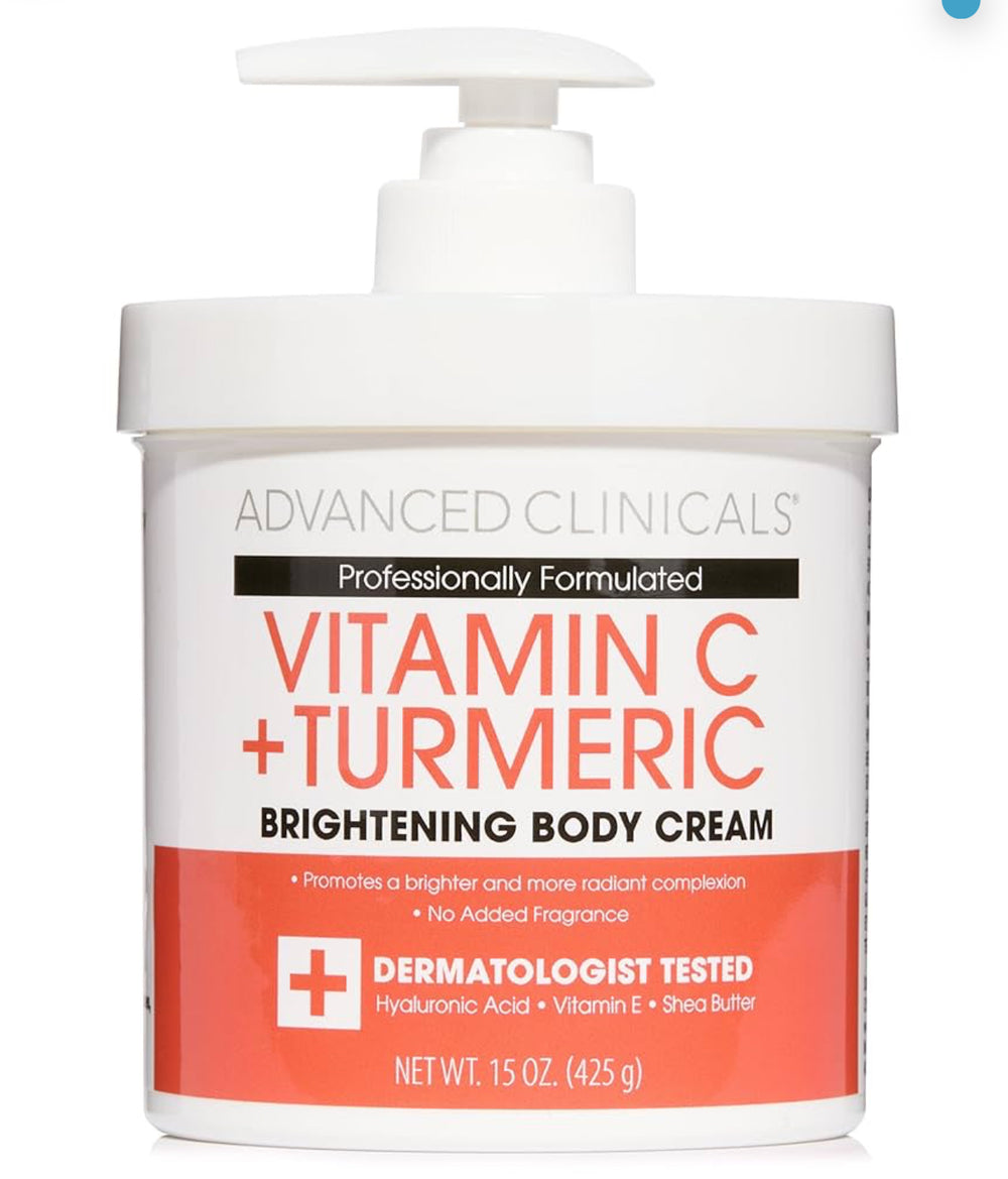 Advanced Clinicals Vitamin C + Turmeric Yüz ve Vücut Kremi 15 oz (425g)