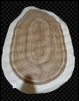 
              Second Nature Online KHIDAKEE Small Braided Oval Rug Jute with White Border (150cm x 2m)
            