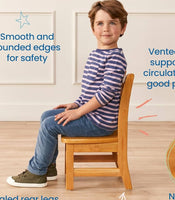 
              ECR4Kids 12in Hardwood 3-Rung Ladderback Chair, Children's Wood Classroom Seating, Two Desk Chairs for Kids, Child-Size Playroom Seating
            