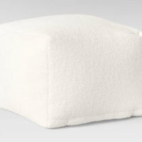 Dorm Pouf Cream Faux Shearling - Room Essentials LPEU845505