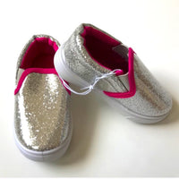 Swiggles Baskets à enfiler argentées scintillantes pour petites filles Taille 6M