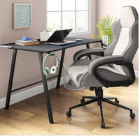 
              Gaming Desk with LED Lights and Headphone Holder Black - Room Essentials
            