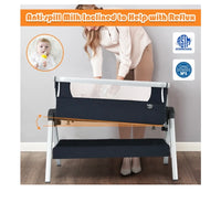 
              Costway Baby Bassinet Bedside Sleeper w/Storage Basket & Wheel for Newborn Navy
            