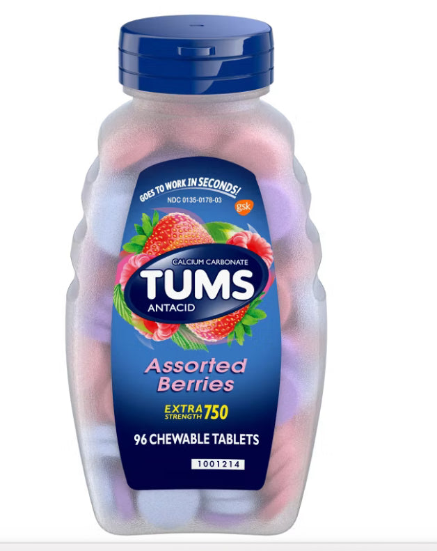 TUMS Extra Strength Assorted Berries Antacid Chewable Tablets - 96ct DLC: Mai29
