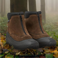 LONDON FOG Holborn Snow Boots for Men - Suede Leather Waterproof, Lined Insulated Zip Up Men’s Winter Snow Boots Size 13M