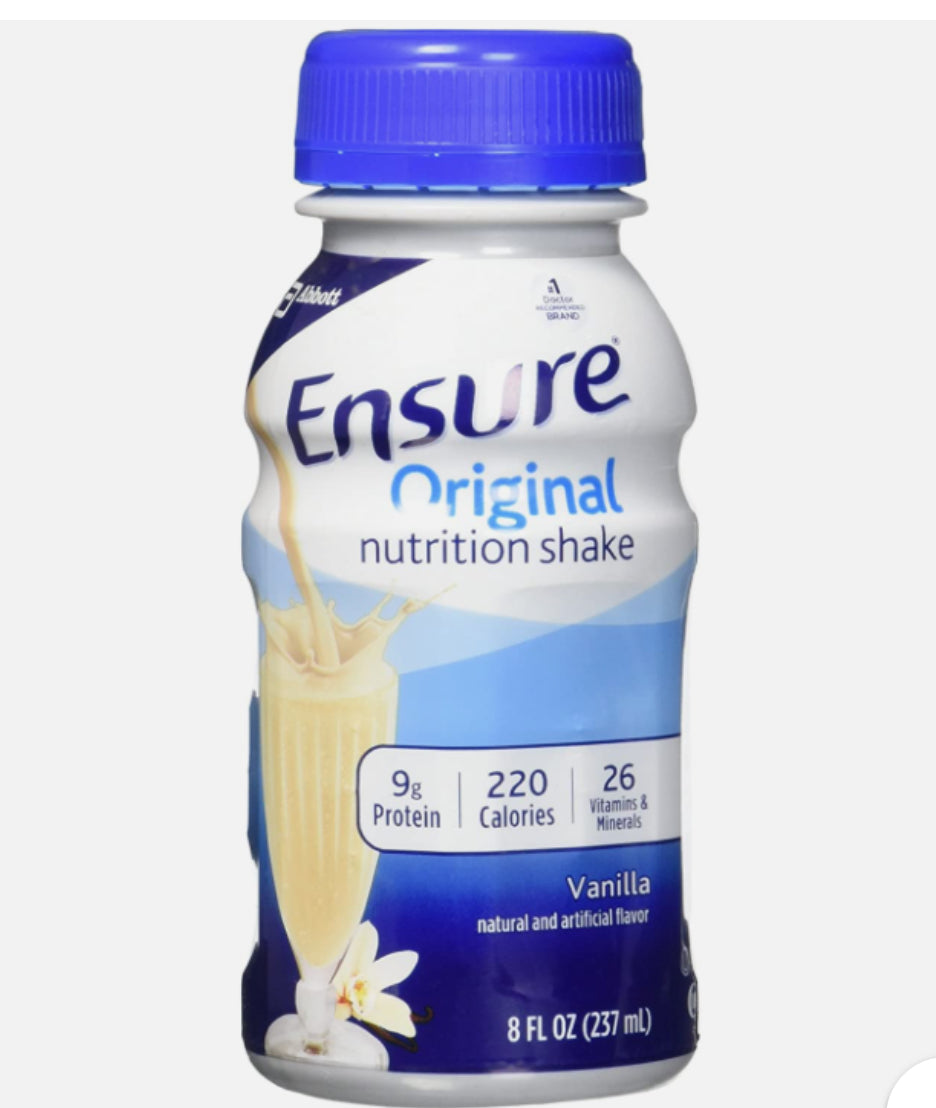Ensure Original Nutrition Shake, Small Meal Replacement Shake, Vanilla (8 fl. oz., 1 ct.) DLC: Sept26