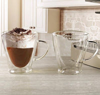 
              Circleware Thermax Double Wall Insulated Heat Resistant Glass Tea & Coffee Mugs with Handle, Set of 2 Beverage Drinking Glasses Cups, 10.4 oz.
            