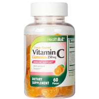HealthA2Z® Vitamin C Gummies | Orange Flavored | 250 mg | 60 Pieces | Immune Support & Antioxidant Support DLC: Déc26