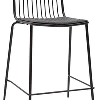 Miliboo Tabourets de Bar Design en métal Noir avec Coussin 65 cm