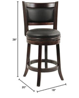 
              Home Square 24" Swivel Counter Stool in Cappuccino
            
