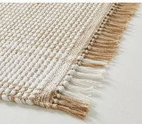 
              5'x7' Wide Border Stripe Handmade Woven Area Rug Tan/Cream - Hearth & Hand™ with (2m x 1m60)
            