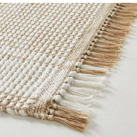 5'x7' Wide Border Stripe Handmade Woven Area Rug Tan/Cream - Hearth & Hand™ with (2m x 1m60)