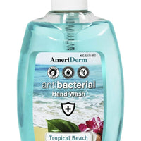 Ameriderm Premium Antibacterial Hand Wash Antibacterial Pump Hand Soap For The Whole Family - Tropical Beach Scent Hand Liquid Soap For Sensitive Skin & Everyday Use - 13.5 fl oz