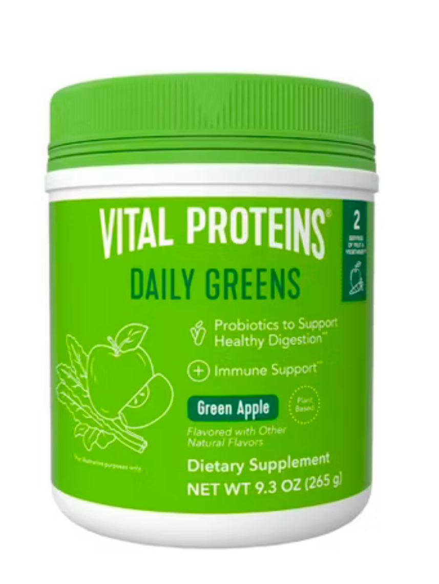 Vital Proteins Daily Greens Dietary Supplement - Green Apple - 9.3oz Avril26