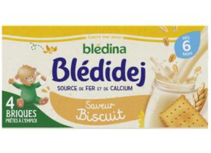 Blédina - Blédidej Céréales Lactées Saveur Biscuit Brique Bébé Dès 6 mois
(4x25cl) DLC: 11 Déc24