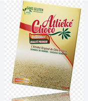 
              Attiéké Choco Déshydraté l’Attiéké Original de Côte d’Ivoire Sans Gluten 100% Naturel (500g) DLC: Oct2026
            