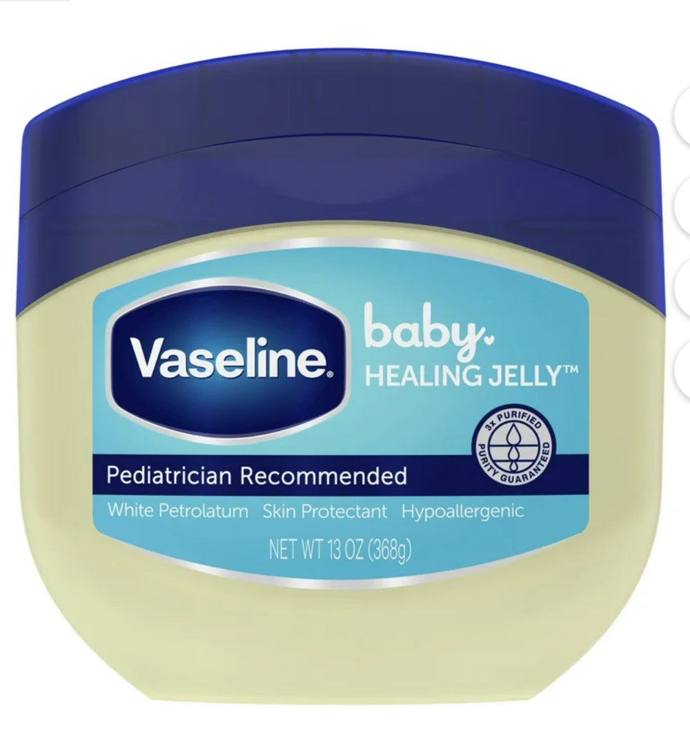 Vaseline Baby Healing Petroleum Jelly Hypoallergenic Unscented Diaper Rash & Sensitive Skin, 13 oz (368g)