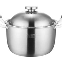 Stockpot,304 Stainless Steel Stock Pot with Lid,No Chemical Coating,Binaural Handle,Suitable for All Stove Tops,3 Size (Size : 22cm*14cm)