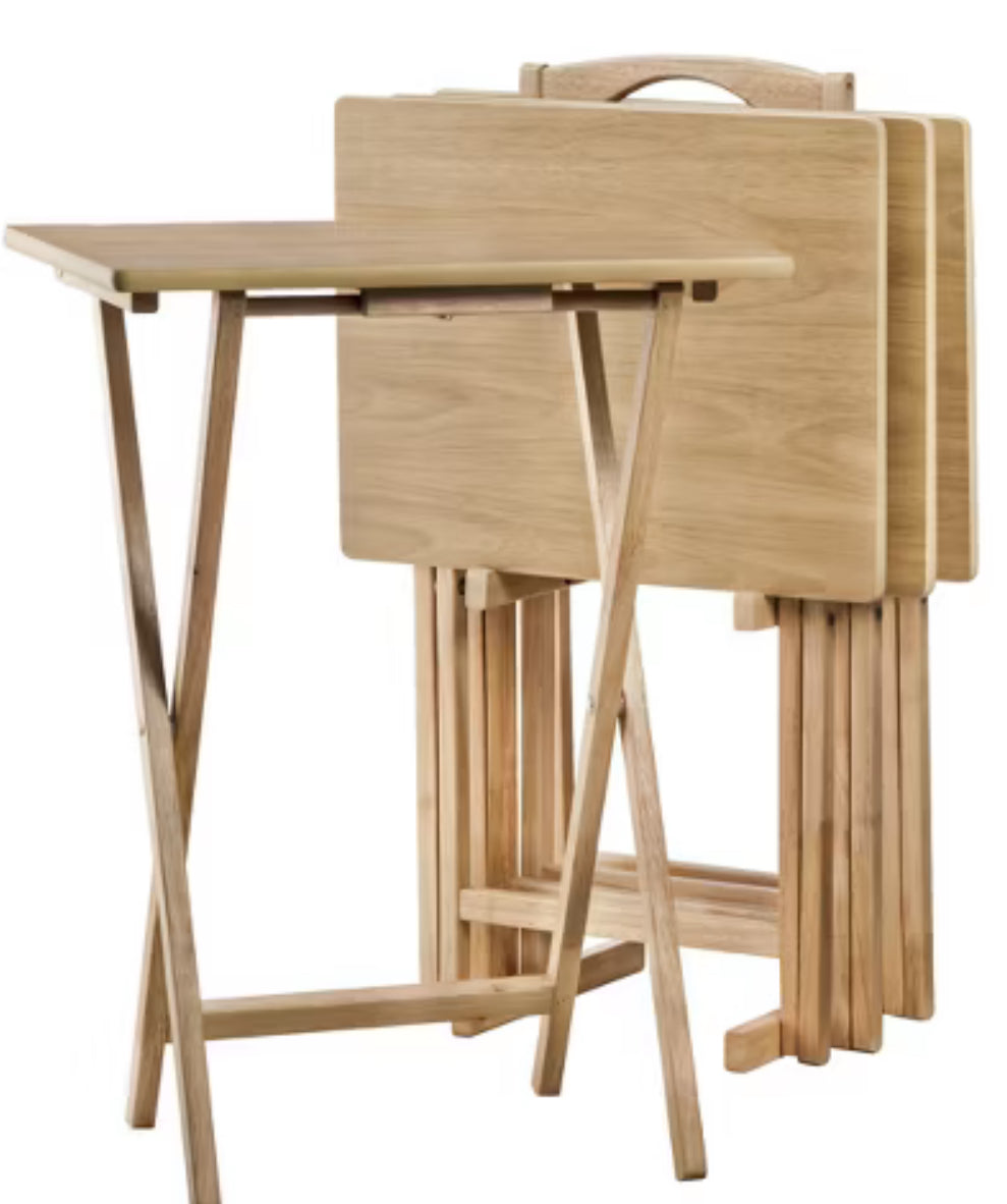 Peakform 5pc TV Tray Set Wood Natural LPFT069992