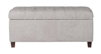 
              Ainsley Button Tufted Storage Bench - Silver Ash - HomePop (L 1m x 25cm, La 45cm, H 45cm,)
            