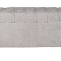Ainsley Button Tufted Storage Bench - Silver Ash - HomePop (L 1m x 25cm, La 45cm, H 45cm,)