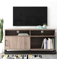
              Mixed Material TV Stand for TVs up to 54" Gray - Room Essentials
            