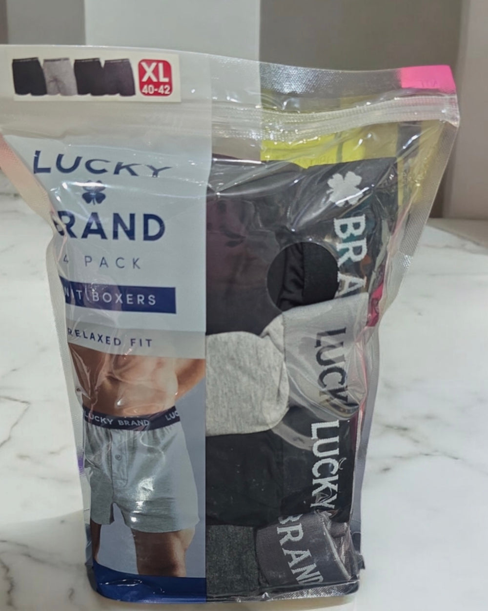 Lucky Brand Men's 4-Pack Knit Boxer, Relaxed Fit, Gray Multi, XL(40-42)
