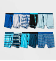 
              Boys' 10pk Striped Boxer Briefs - Cat & Jack M/ MM
            