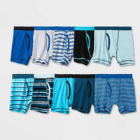 Boys' 10pk Striped Boxer Briefs - Cat & Jack M/ MM