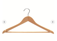 
              Cintre bois naturel avec barre et encoches L44cm
            