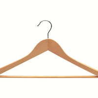 Cintre bois naturel avec barre et encoches L44cm