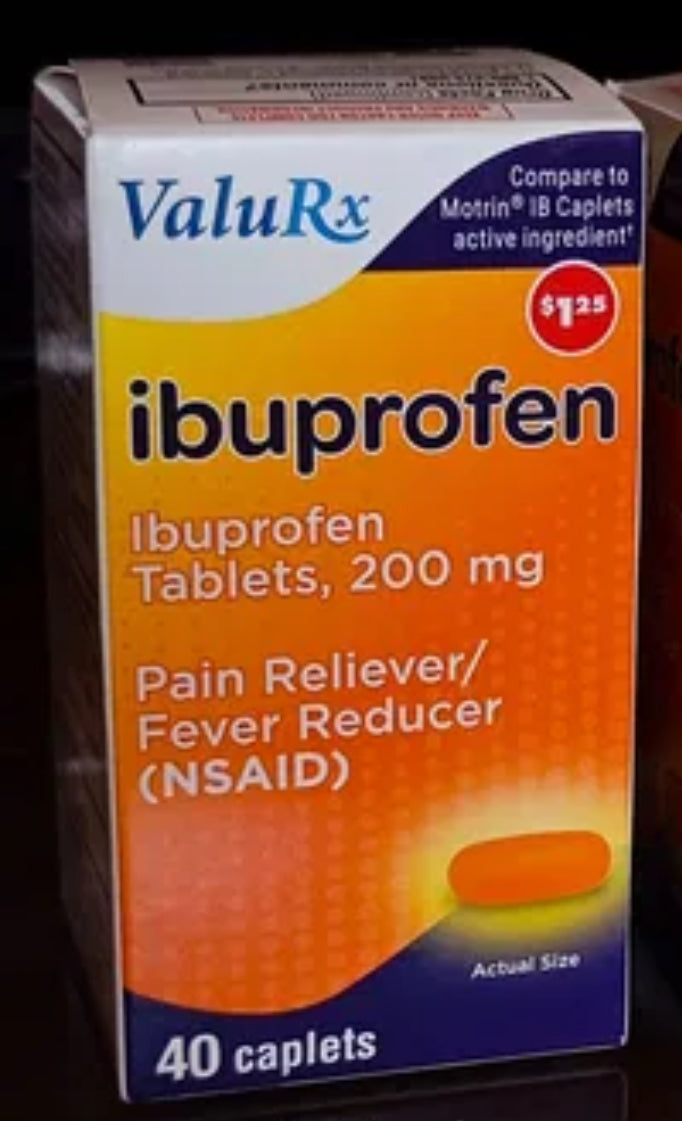 Valurx ibuprofen 200 mg pain reliever (40 tablets) DLC: Mai27