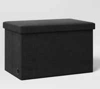 
              Collapsible Double Dorm Storage Ottoman Black - Room Essentials
            