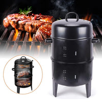 BBQ Grill Barrel 3 in 1, Smoker Grill Smoker Charcoal Grill, Ø40 x 84 cm, Multifunctional Grill, Adjustable Air Nozzle and Thermometer for Smoking, Smoking, Grilling and Outdoor Cooking