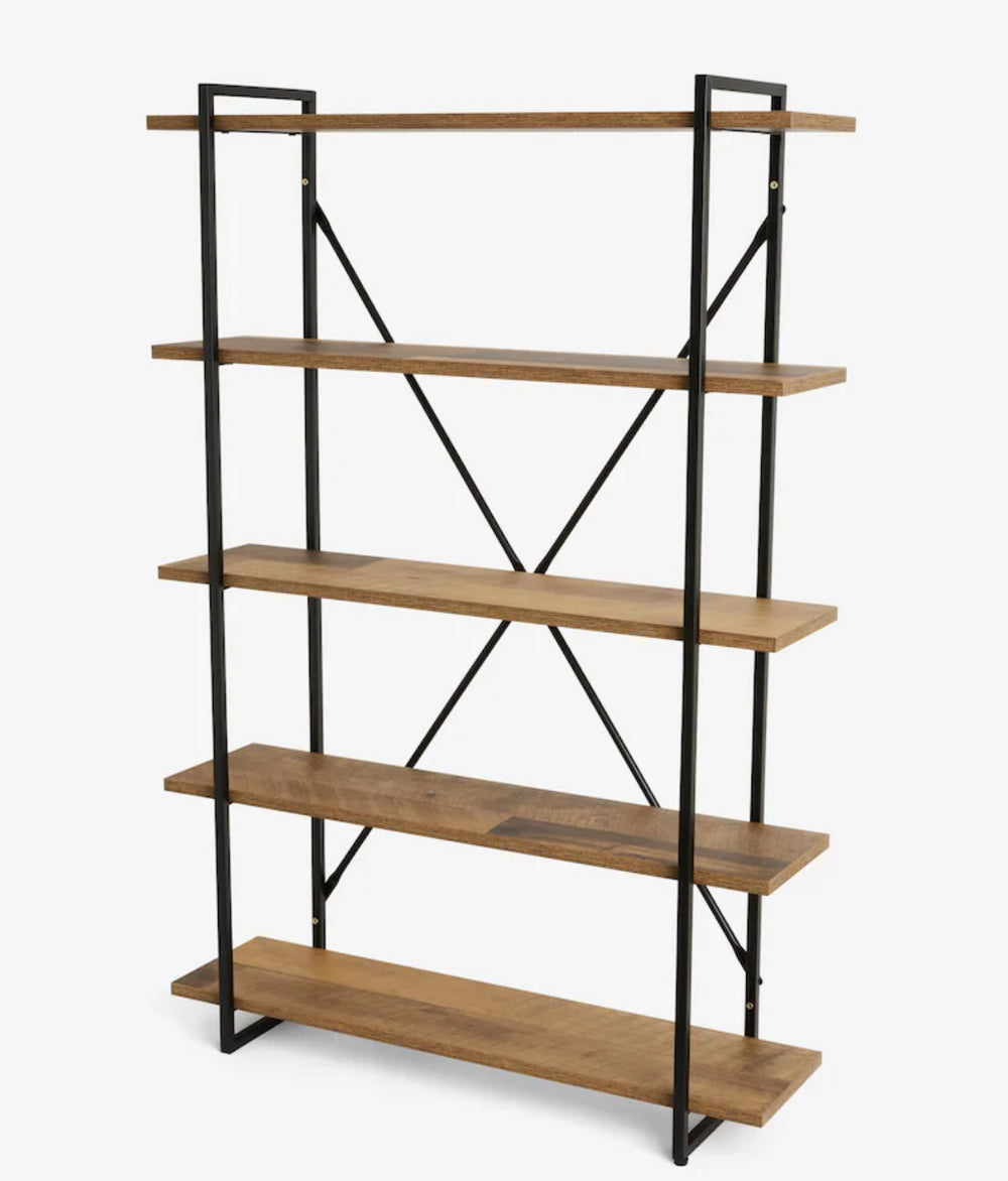 Dark Bronx Wide 5 Tier Wall Shelves