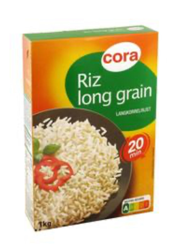 Riz Long Grain1kg Cuisson 20 minutes DLC: Avril25
