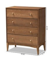 
              Baxton Studio Landis Mid-Century Modern Ash Walnut Finished Wood 4-Drawer Chest MM
            