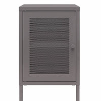 Systembuild Evolution Sunset District 15 W x 16 D x 24-in H Graphite Metal Side Table with Mesh Door